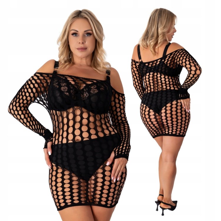 Seksowne modne BODYSTOCKING bielizna erotyczna SUKIENKA PLUS SIZE