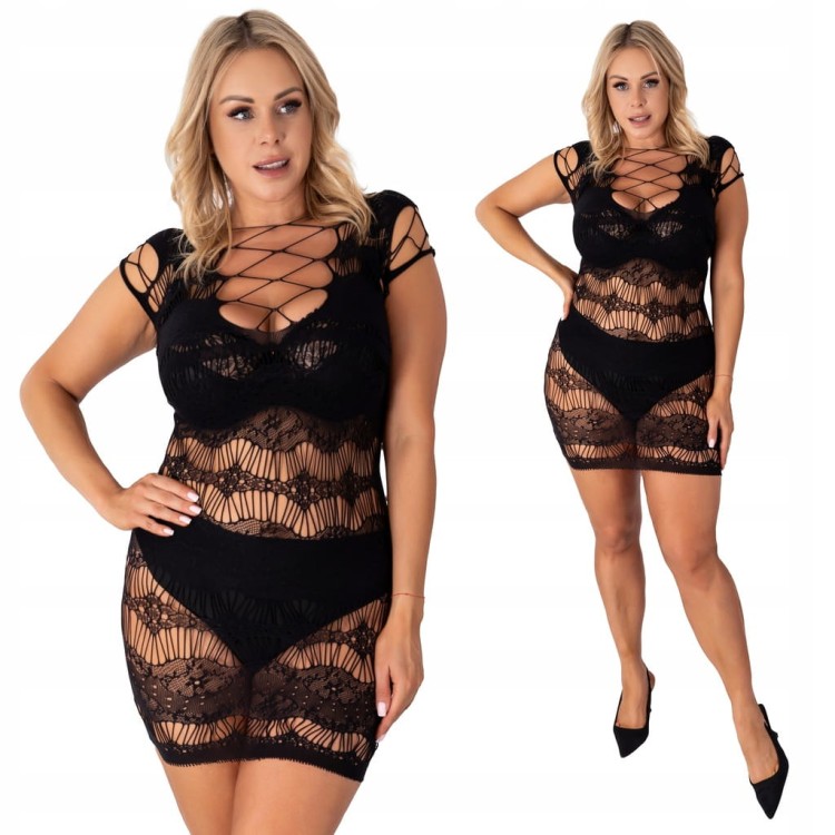 Seksowne modne BODYSTOCKING bielizna erotyczna SUKIENKA PLUS SIZE