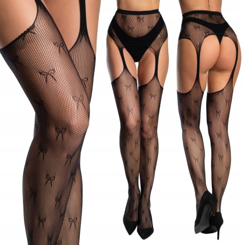 Seksowne pończochy z podwiązkami oraz pasem – strippanty