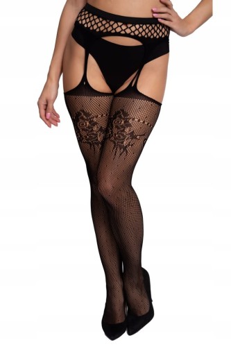 Pończochy z podwiązkami oraz pasem – strippanty