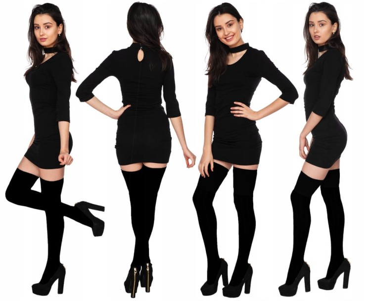 Sexy ZAKOLANÓWKI bawełniane grube WYSOKIE modne ELEGANCKIE 35-38